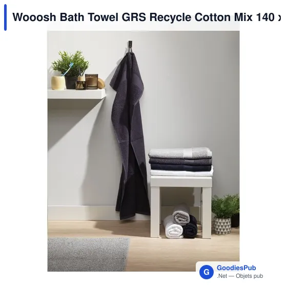 Serviette de bain personnalisable en coton recyclé avec logo - Wooosh - Image 12
