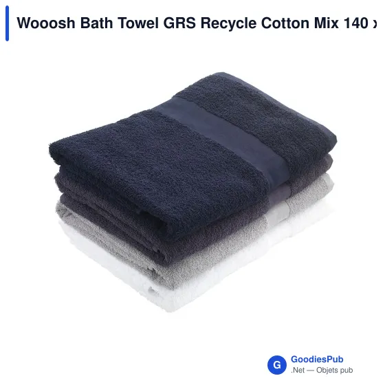 Serviette de bain personnalisable en coton recyclé avec logo - Wooosh - Image 3