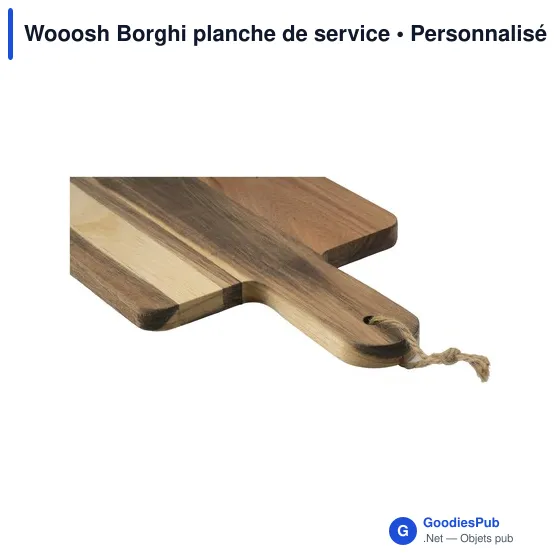 Planche de service personnalisable en bois d'acacia - Wooosh Borghiavec logo - Image 2