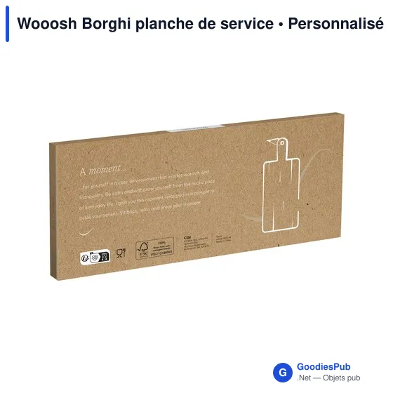 Planche de service personnalisable en bois d'acacia - Wooosh Borghiavec logo - Image 4