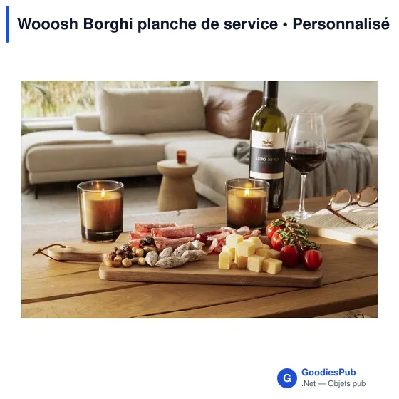 Planche de service personnalisable en bois d'acacia - Wooosh Borghiavec logo - Image 5