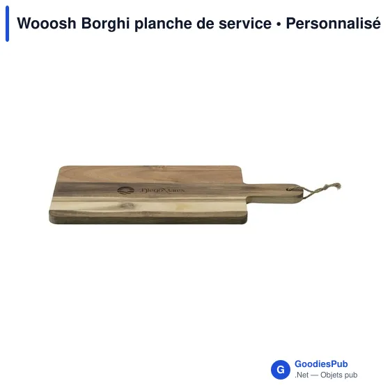 Planche de service personnalisable en bois d'acacia - Wooosh Borghiavec logo - Image 6