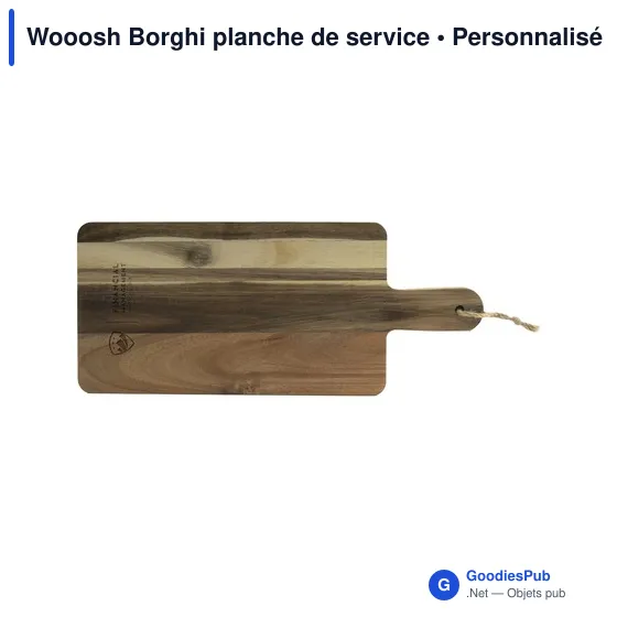 Planche de service personnalisable en bois d'acacia - Wooosh Borghiavec logo - Image 7