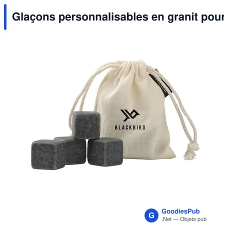 Glaçons personnalisables en granit pour rafraîchir vos boissons - Woooshavec logo