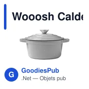Wooosh Calderon Cast Iron Casserole 3.8 personnalisé avec logo entreprise gris - Miniature 1