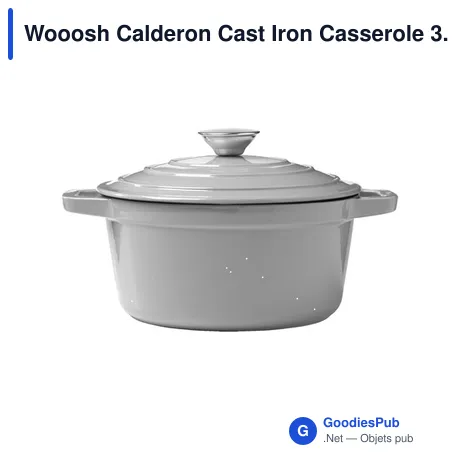 Wooosh Calderon Cast Iron Casserole 3.8 personnalisé avec logo entreprise gris