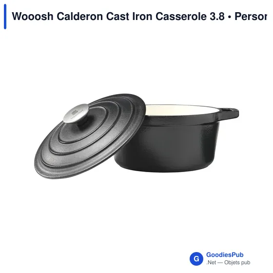 Wooosh Calderon Cast Iron Casserole 3.8 personnalisé avec logo entreprise gris - Image 12