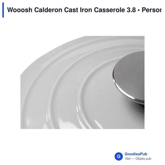 Wooosh Calderon Cast Iron Casserole 3.8 personnalisé avec logo entreprise gris - Image 7