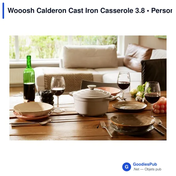 Wooosh Calderon Cast Iron Casserole 3.8 personnalisé avec logo entreprise gris - Image 10