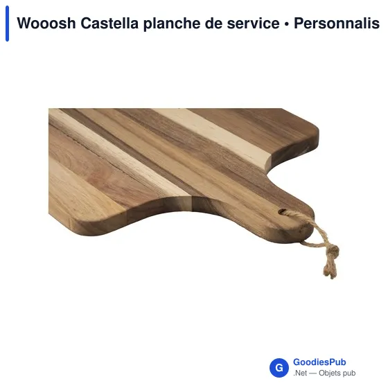 Planche de service personnalisable en bois d'acacia - Woooshavec logo - Image 2