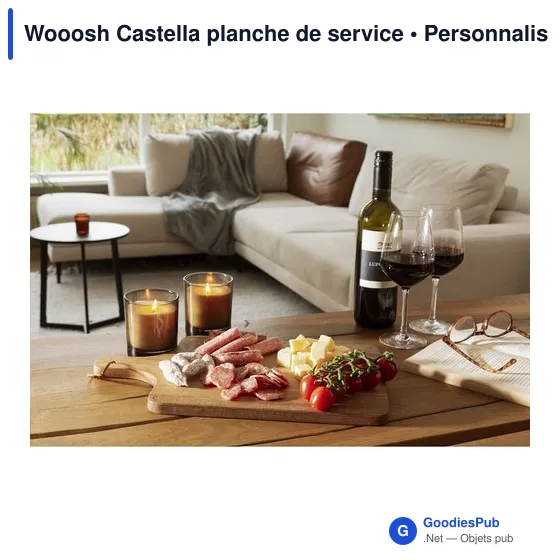 Planche de service personnalisable en bois d'acacia - Woooshavec logo - Image 5