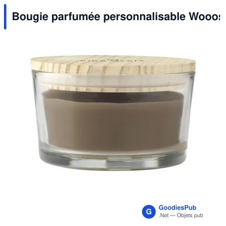 Bougie parfumée personnalisable Wooosh Flame avec logo