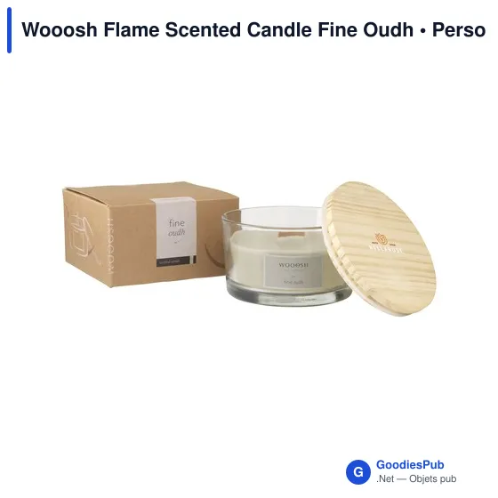 Bougie parfumée personnalisable Wooosh avec logo - Fine Oudh - Image 2