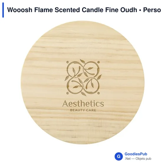 Bougie parfumée personnalisable Wooosh avec logo - Fine Oudh - Image 4