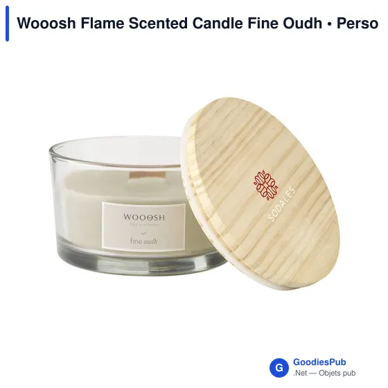 Bougie parfumée personnalisable Wooosh avec logo - Fine Oudh - Image 7