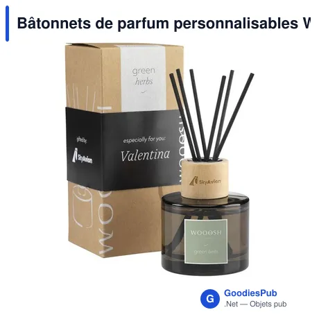 Bâtonnets de parfum personnalisables Wooosh Fragrance Sticks avec logo