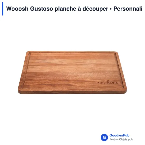 Planche à découper personnalisable en bois avec logo - Wooosh Gustoso - Image 2