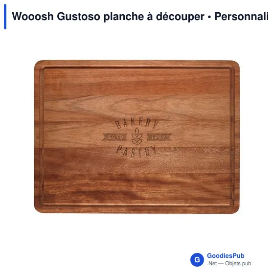 Planche à découper personnalisable en bois avec logo - Wooosh Gustoso - Image 3