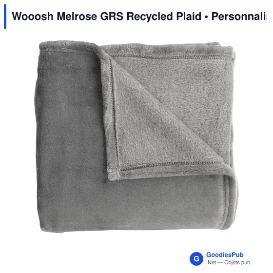 Plaid personnalisable en polyester recyclé avec logo - Wooosh Melrose GRS - Image 2