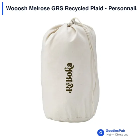 Plaid personnalisable en polyester recyclé avec logo - Wooosh Melrose GRS - Image 4