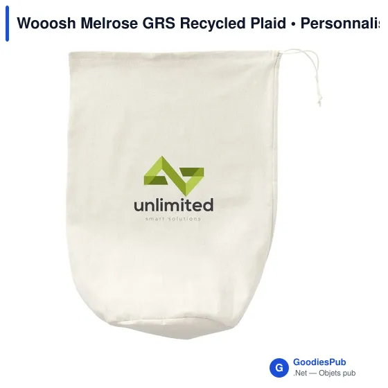 Plaid personnalisable en polyester recyclé avec logo - Wooosh Melrose GRS - Image 5