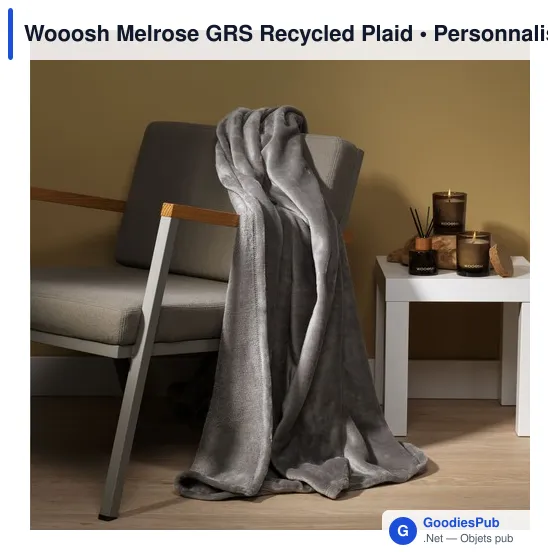 Plaid personnalisable en polyester recyclé avec logo - Wooosh Melrose GRS - Image 6
