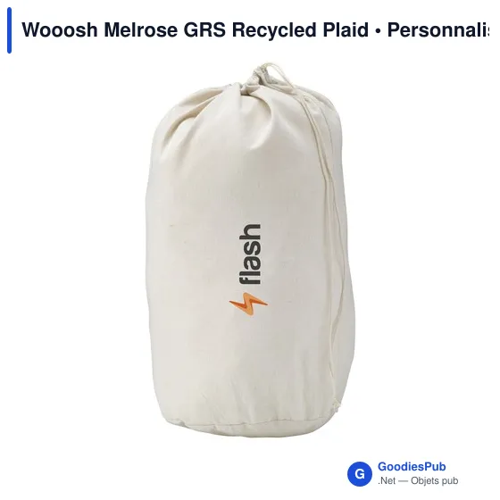 Plaid personnalisable en polyester recyclé avec logo - Wooosh Melrose GRS - Image 10