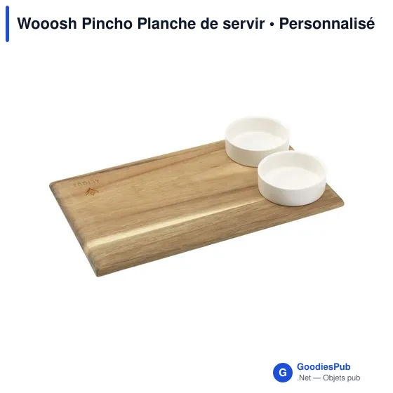 Planche de service personnalisable Wooosh avec logo et bols en porcelaine - Image 6