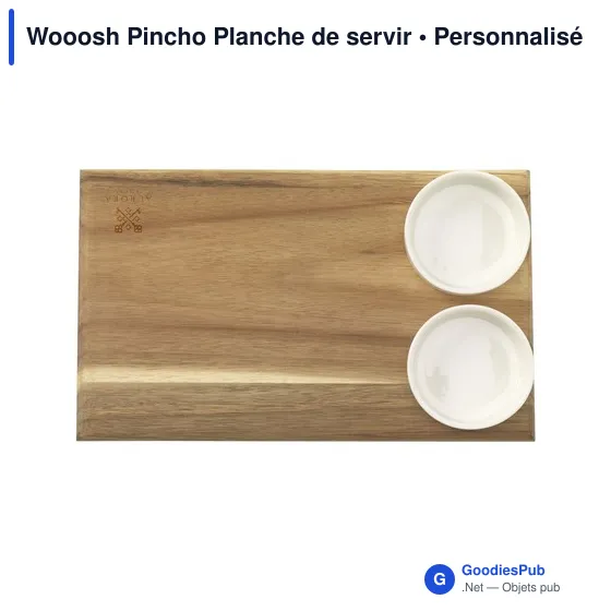 Planche de service personnalisable Wooosh avec logo et bols en porcelaine - Image 7