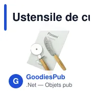 Ustensile de cuisine personnalisable : Set à pizza avec logo - Miniature 1