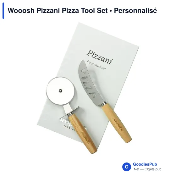 Ustensile de cuisine personnalisable : Set à pizza avec logo - Image 1