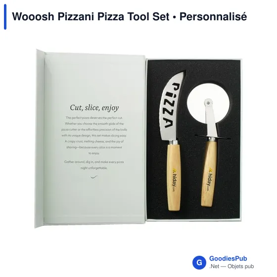Ustensile de cuisine personnalisable : Set à pizza avec logo - Image 2