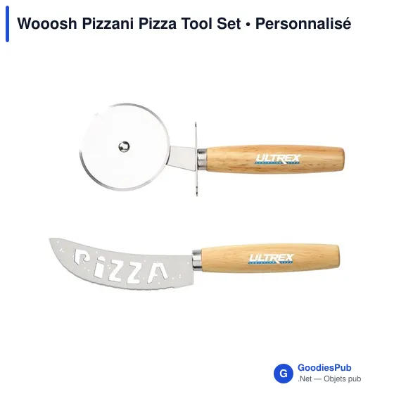 Ustensile de cuisine personnalisable : Set à pizza avec logo - Image 3