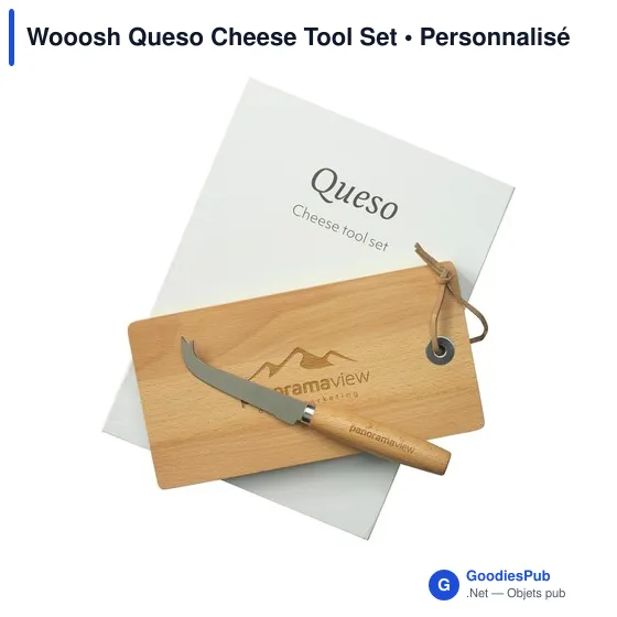 Ensemble d'ustensiles à fromage personnalisable avec logo - Wooosh Queso - Image 1