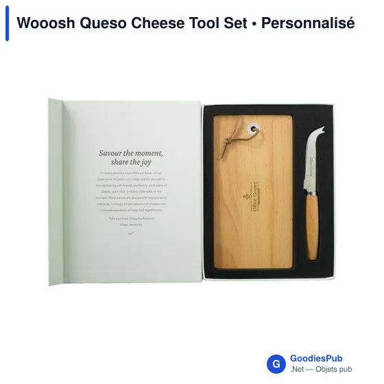 Ensemble d'ustensiles à fromage personnalisable avec logo - Wooosh Queso - Image 2