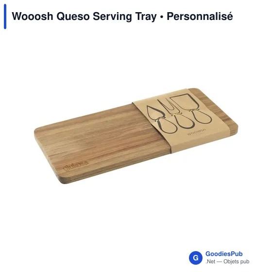 Plateau à fromage personnalisable avec logo - Wooosh Queso Serving Tray - Image 1