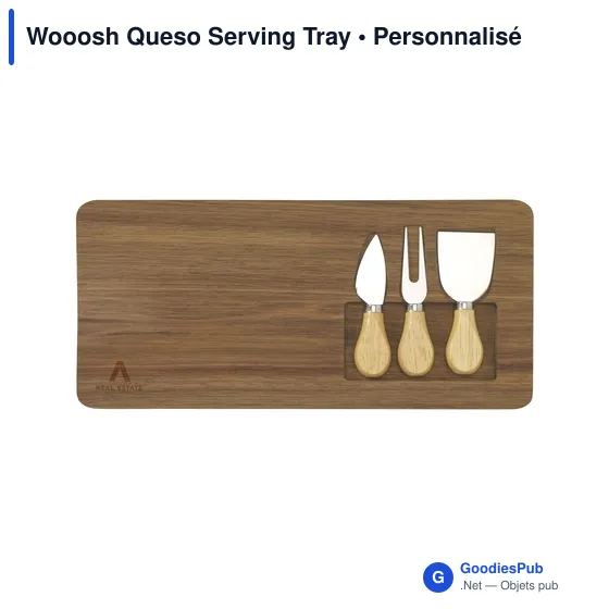 Plateau à fromage personnalisable avec logo - Wooosh Queso Serving Tray - Image 2