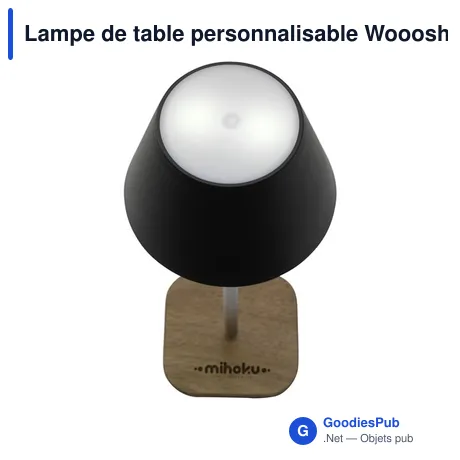 Lampe de table personnalisable Wooosh RCS Luzia avec logo