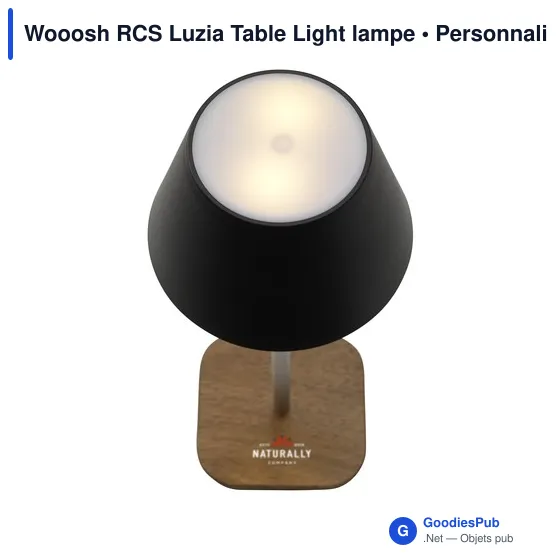 Lampe de table personnalisable Wooosh RCS Luzia avec logo - Image 2