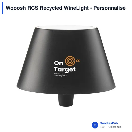 Lampe d'ambiance personnalisable Wooosh RCS Recycled WineLightavec logo - Image 2