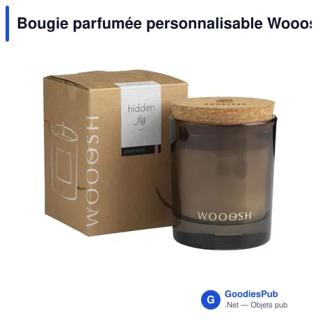 Bougie parfumée personnalisable Wooosh Scented Candle Hidden Figavec logo