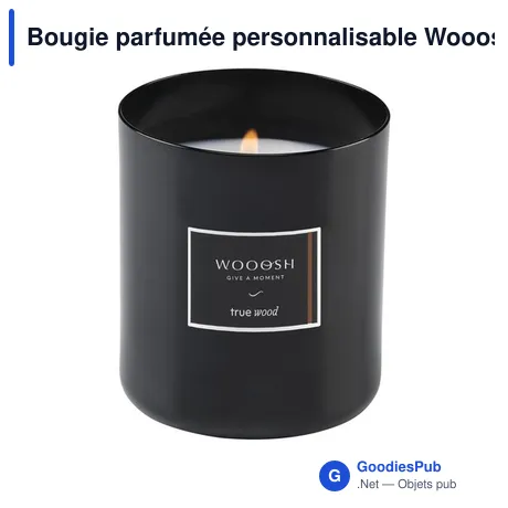 Bougie parfumée personnalisable Wooosh Scented Candle True Wood avec logo