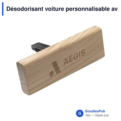 Désodorisant voiture personnalisable avec logo - Wooosh Senang