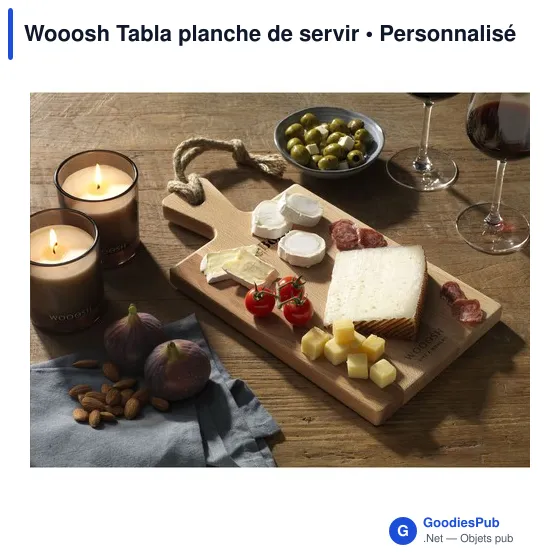 Planche de servir personnalisable en bois avec logo - Wooosh Tabla - Image 1