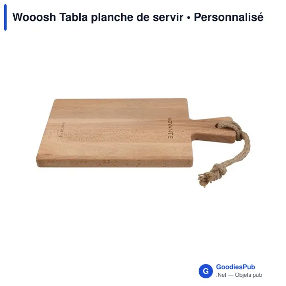 Planche de servir personnalisable en bois avec logo - Wooosh Tabla - Image 2