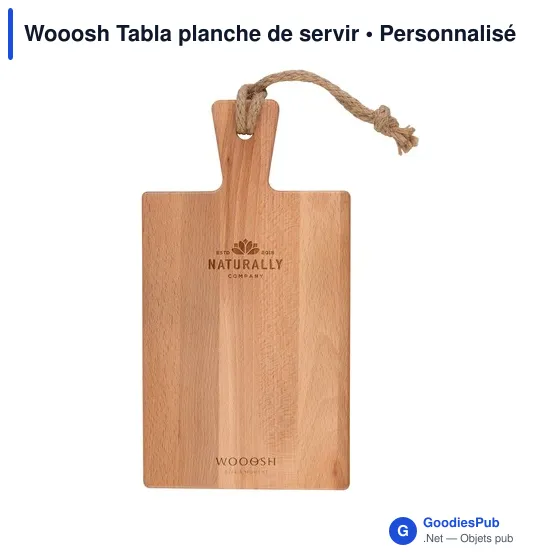 Planche de servir personnalisable en bois avec logo - Wooosh Tabla - Image 3