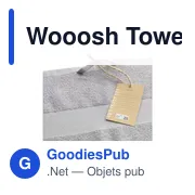 Serviette personnalisable en coton recyclé avec logo - Wooosh Towel - Miniature 1