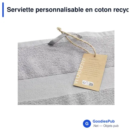 Serviette personnalisable en coton recyclé avec logo - Wooosh Towel