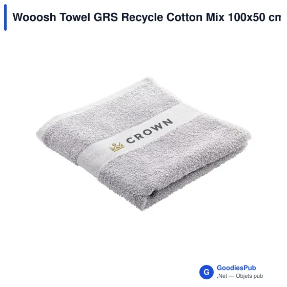 Serviette personnalisable en coton recyclé avec logo - Wooosh Towel - Image 7