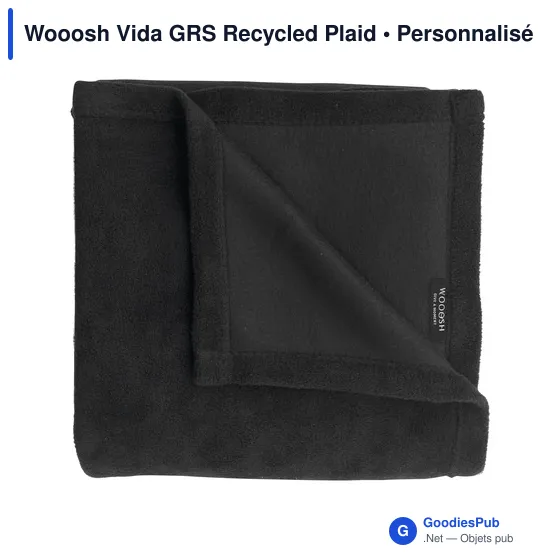 Plaid personnalisable en polyester recyclé avec logo - Wooosh Vida GRS - Image 2